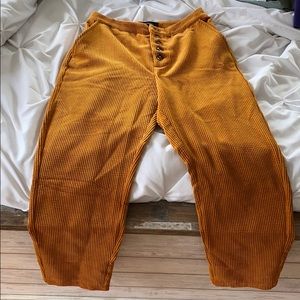 High Waisted Boyfriend Gold Corduroy Pants